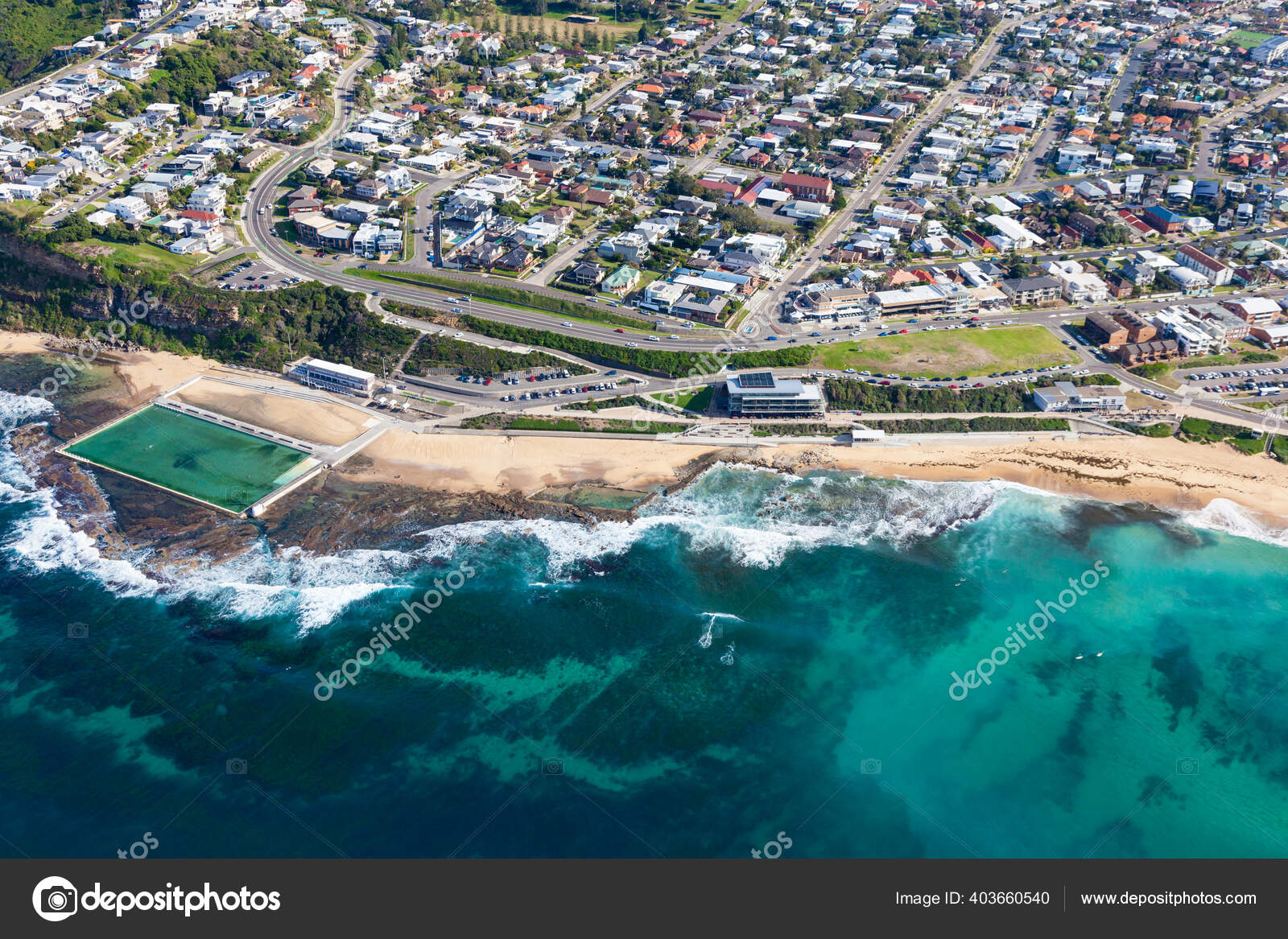 Aerial View Merewether Beach Newcastle Nsw Australia Merewether One Newcastle Royalty Free Photo Stock Image By C Jeayesy 403660540