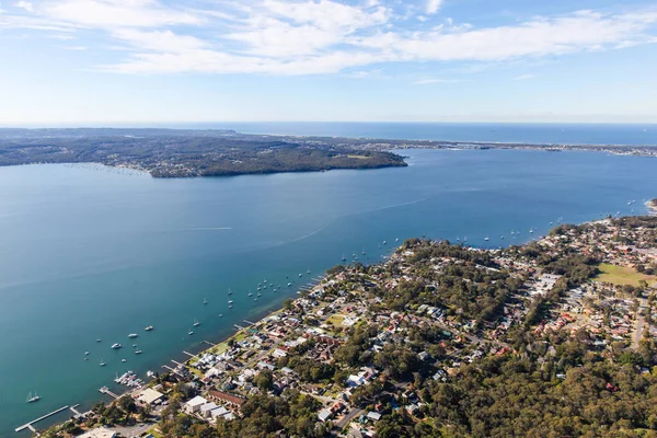 Vue Aérienne Lac Macquarie Compris Banlieue Lac Toronto Valentine Lac — Photo