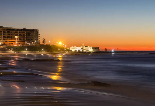 Sonnenaufgang Über Newcastle Beach Richtung Der Berühmten Ocean Baths Newcastle — Stockfoto