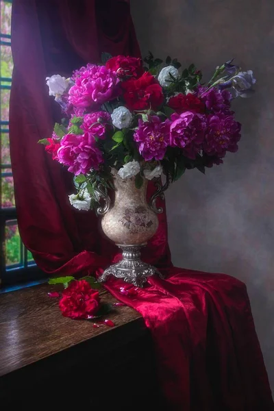 Still Life Splendid Bouquet Summer Flowers — Stock Photo, Image