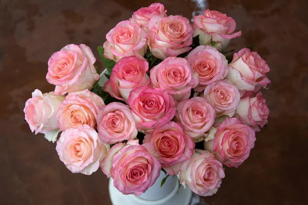 Bouquet Roses Rose Vue Dessus — Photo