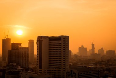Bangkok, Tayland kötü hava kirliliği Pm2.5 koşul gecenin atmosferini. 