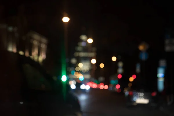 Texture Traffic Light Fires Night City Dark Background Motion Blur — Stock Photo, Image
