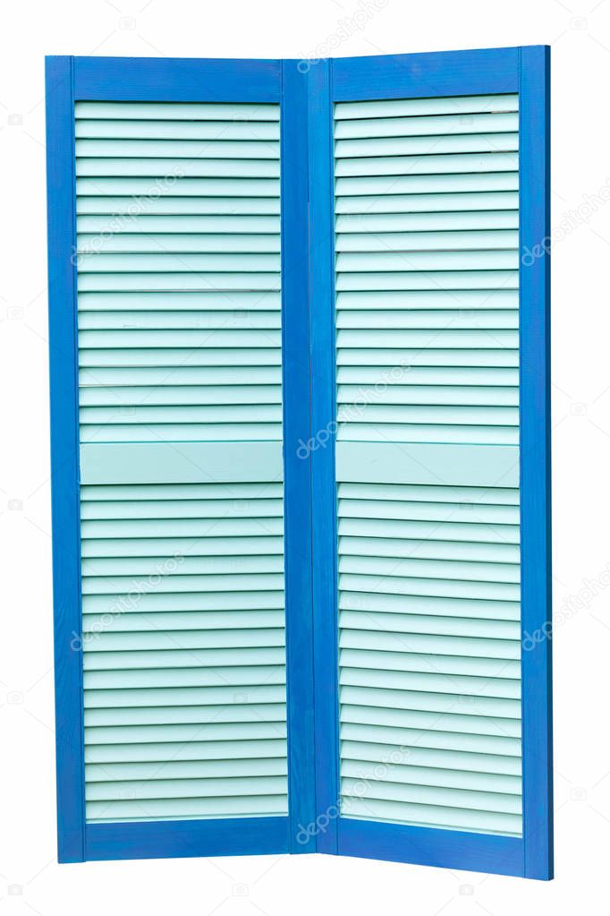 Wooden facade of a case or blinds on windows 