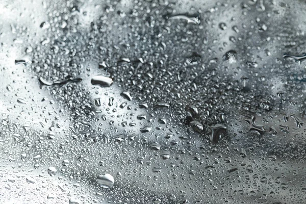 Background rain water drops on white glass. Gradient metallic background — Stock Photo, Image