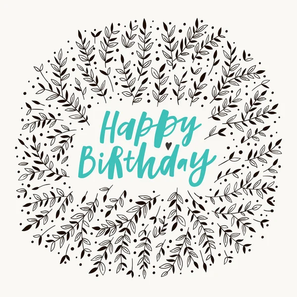 Happy Birthday Greeting Card Vector Typography Hand Lettering Calligraphy — Stock Vector