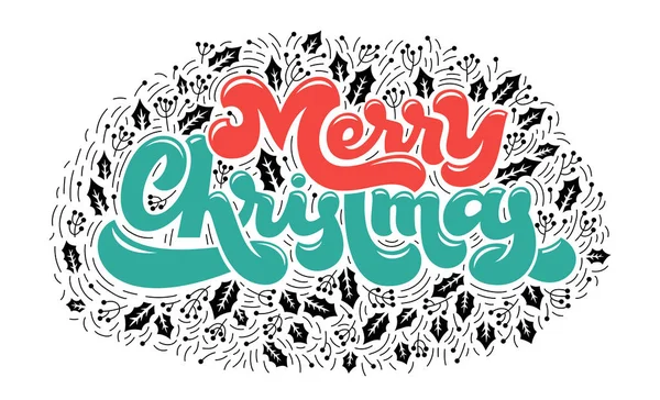 Buon Natale Biglietto Auguri Con Composizione Lettering Disegnato Mano Perfetto — Vettoriale Stock