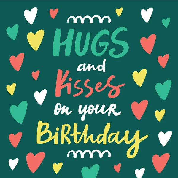 Happy Birthday Greeting Card Handdrawn Lettering Perfect Prints Social Media — Stock Vector