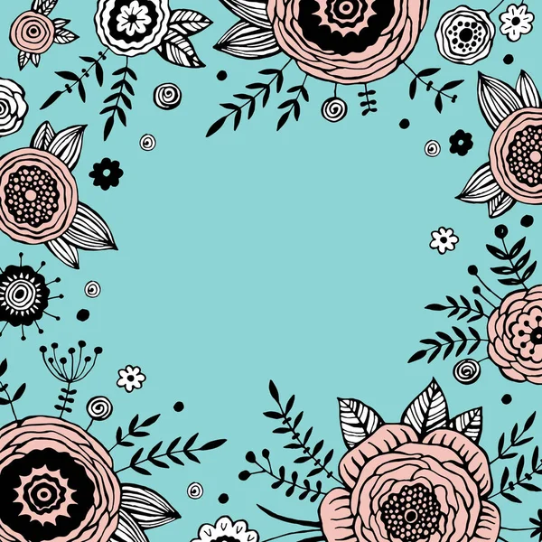 Fondo Artesanal Con Flores Perfecto Para Tarjetas Felicitación Redes Sociales — Archivo Imágenes Vectoriales