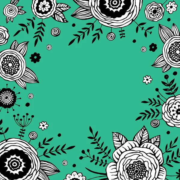 Handdrawn background with flowers — Stock Vector