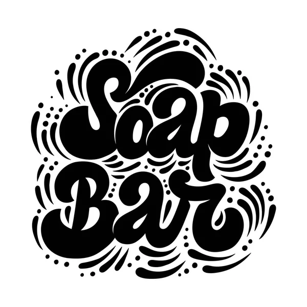 Handmade soap bar label with handdrawn lettering — Stock Vector