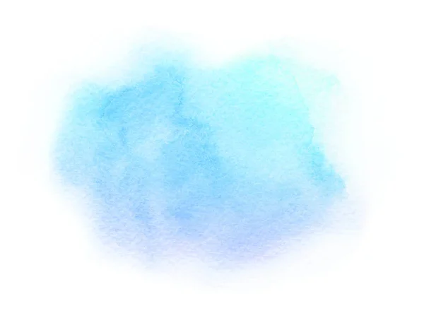 水彩画艺术抽象手绘浅蓝色渐变笔触画孤立在白色背景 适用于贺卡 婚礼请柬 横幅的设计 — 图库照片