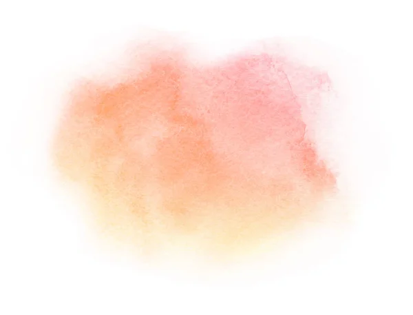 Aquarell Künstlerischen Abstrakten Hand Gezeichnet Rot Orange Farbverlauf Pinselstrich Isoliert — Stockfoto