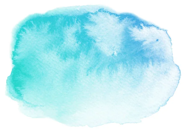 Abstraktes Blaues Aquarell Gefüllt Mit Strängen Und Papierstruktur Auf Weißem — Stockfoto
