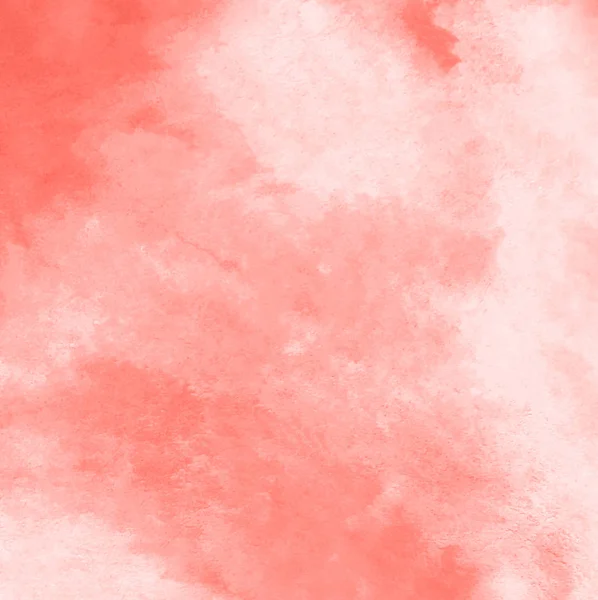 Abstract Watercolor Fill Stains Background Living Coral Trendy Color Year — Stock Photo, Image