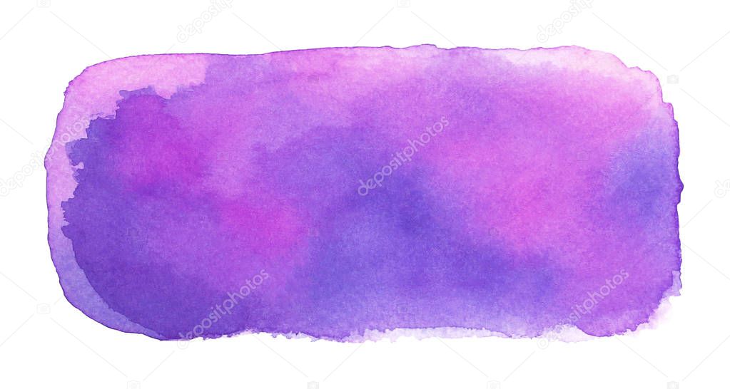 Abstract watercolor purple fill with stains and paper texture.