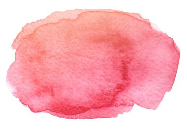 Beyaz arka plan üzerinde lekeler ile soyut suluboya kırmızı fırça darbesi