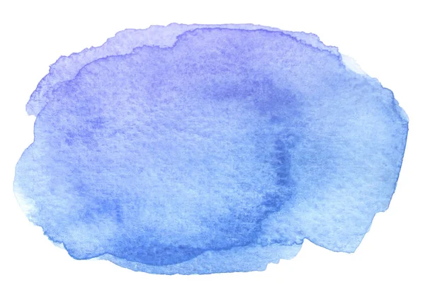 Aquarelle Abstraite Coup Pinceau Bleu Avec Des Taches Des Bords — Photo