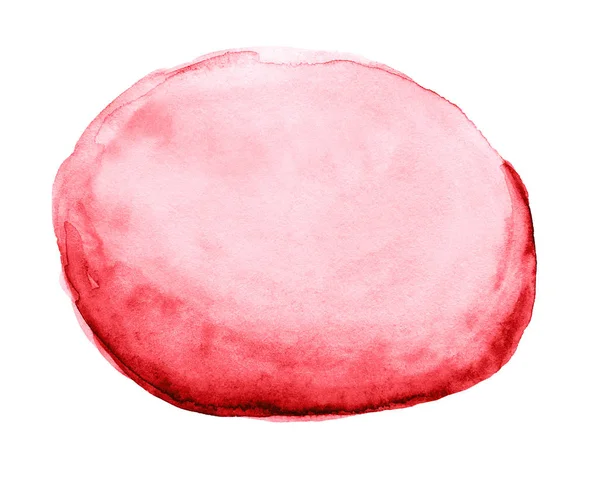 Sert kenarlar ile tasarım için suluboya el çizilmiş kırmızı soyut yuvarlak eleman.