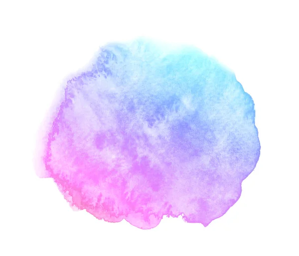 흰색 배경에 얼룩이있는 추상적 인 보라색 수채화 — 스톡 사진