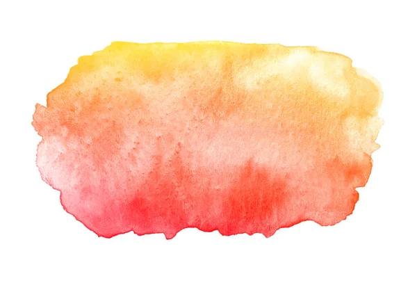 Abstract red yellow watercolor splash with stains — Stock Photo, Image