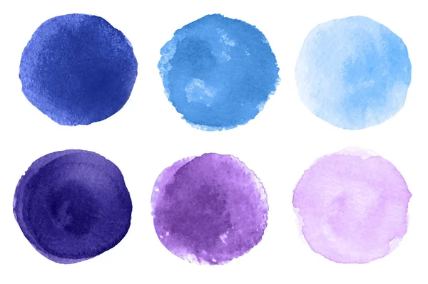 Watercolor Blue Purple Brush Strokes White Background — Stock Photo, Image