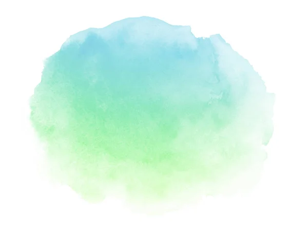 Acuarela Abstracta Trazo Pincel Verde Azul Con Manchas Sobre Fondo — Foto de Stock
