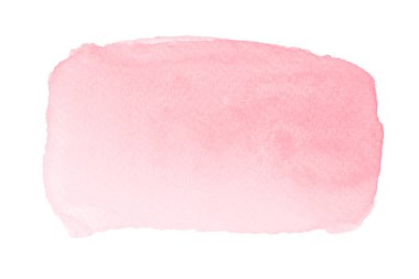 Soyut suluboya açık pembe fırça darbesi beyaz arkaplanda kağıt dokusu ile