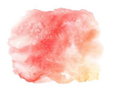 Soyut suluboya kırmızı fırça darbesi lekeli ve beyaz arkaplanda kağıt dokusu