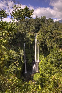 Secumpul şelaleler - şaşırtıcı turistik Bali Adası, Endonezya yerleştirin. Bali dağlarda gizli güzel şelaleler.