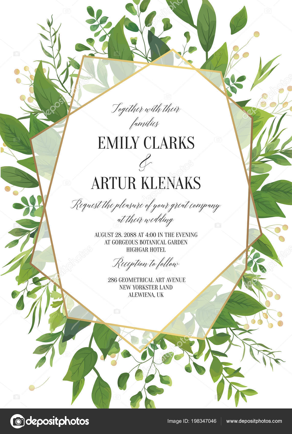 Download Vector: greenery floral | Wedding Invitation Floral Vector ...
