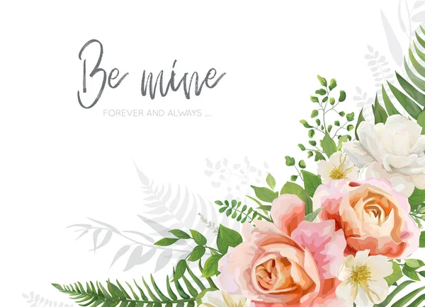 Convite Casamento Vetorial Convite Design Cartão Saudação Floral Estilo Aquarela — Vetor de Stock