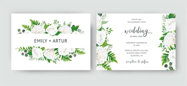 결혼식 디자인에 조랑말 마일리지 양귀비와 유칼립투스가지우아 프레임 낭만적 자연적 식물학적 — 스톡 벡터