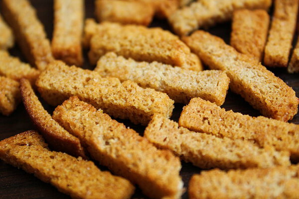 background crispy slices of bread for eating