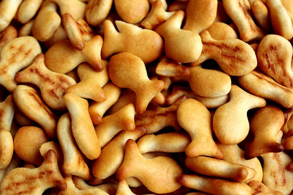 Malé Soubory Cookie Cracker Tvaru Ryb — Stock fotografie