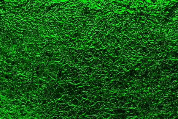 Textura Lámina Arrugada Suave Color Verde Brillante — Foto de Stock