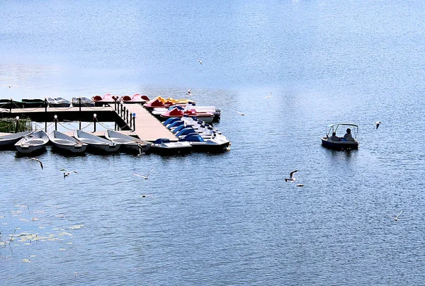 Giro Catamarano Persone Vicino Alla Stazione Barca — Foto Stock