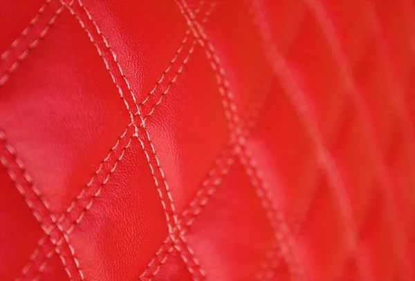 人工皮革赤のテクスチャ スレッド スレッド — ストック写真