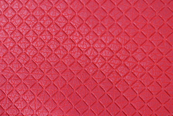 Texture Red Artificial Leather Diamond Pattern Matt — Stock Photo, Image