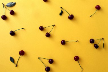 olgun kiraz olgun sulu yaz broşürleri ile doğal arka plan