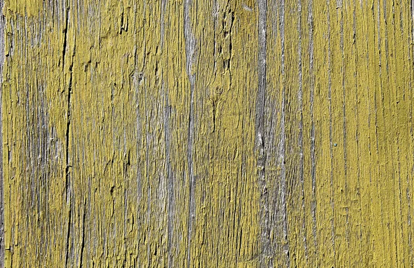 Altes Holzbrett Mit Alter Abgebrochener Gelber Farbe — Stockfoto