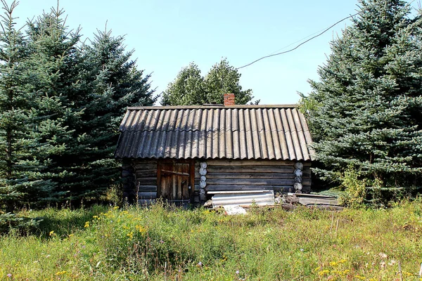 Une Maison Solitaire Est Dans Forêt — Photo