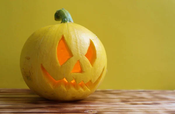 Yellow Pumpkin Holiday Autumn Halloween — Stock Photo, Image