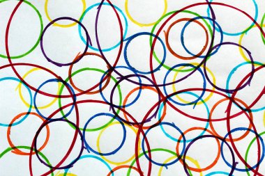 doku soyut desen keçeli daireler tarafından çizilmiş