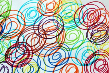 doku soyut desen keçeli daireler tarafından çizilmiş