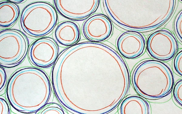 background different sizes circles drawn in pencil