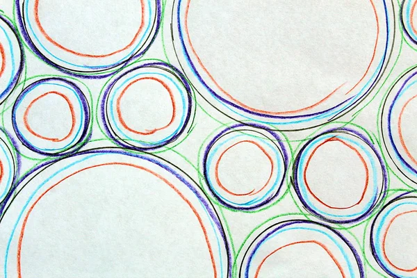 background different sizes circles drawn in pencil