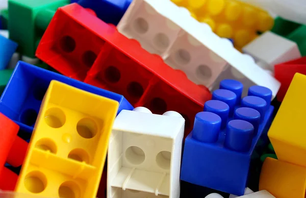 Children Designer Blocks Large Bright Colors — Stock Photo, Image