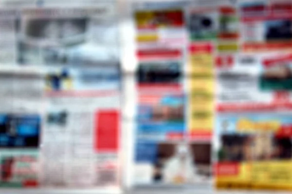 Bright Newspaper Photographed Blurry — Stock Photo, Image