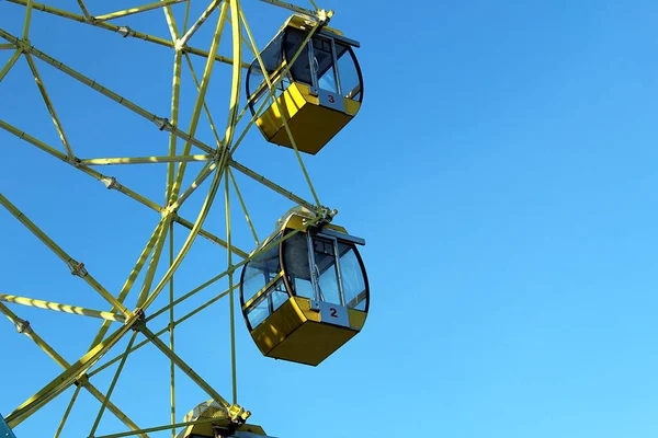 Ferris Wheel Cabins Closed Winter Sunny Weather — Stock Photo, Image